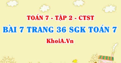 Bài 7 trang 36 SGK Toán 7 tập 2 Chân trời sáng tạo